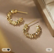 Gold irregular hoops - Beautiful Jewellery