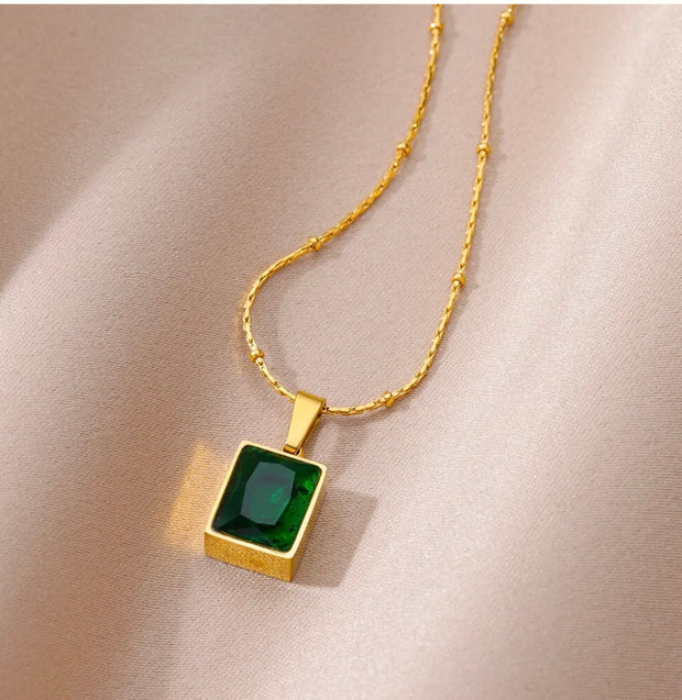 Square Zircon Necklace - Beautiful Jewellery
