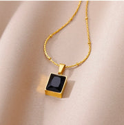 Square Zircon Necklace - Beautiful Jewellery
