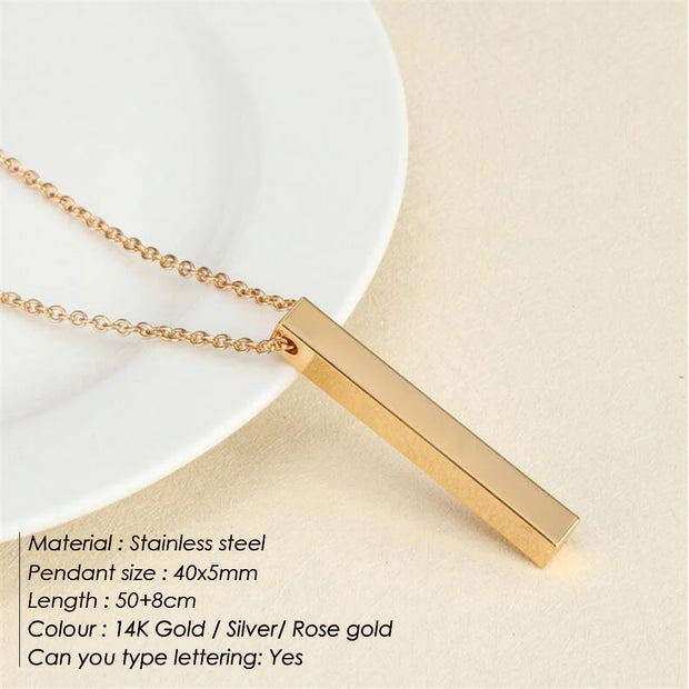 Square Bar Necklace - Beautiful Jewellery