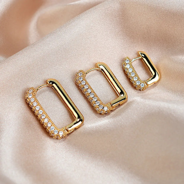 Square Crystal Hoop - Beautiful Jewellery