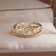 Crystal Leaves Rings - Beautiful Jewellery