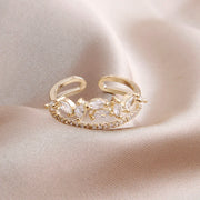 Crystal Leaves Rings - Beautiful Jewellery