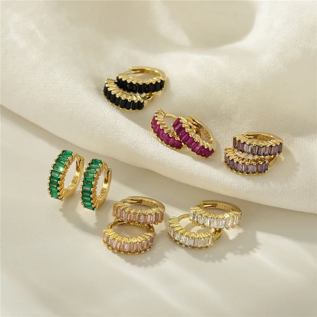 Rectangle small hoop earrings - Beautiful Jewellery