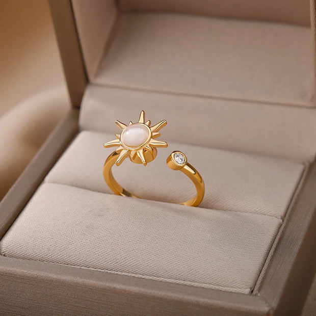 Rotating Sun Opal Ring - Beautiful Jewellery