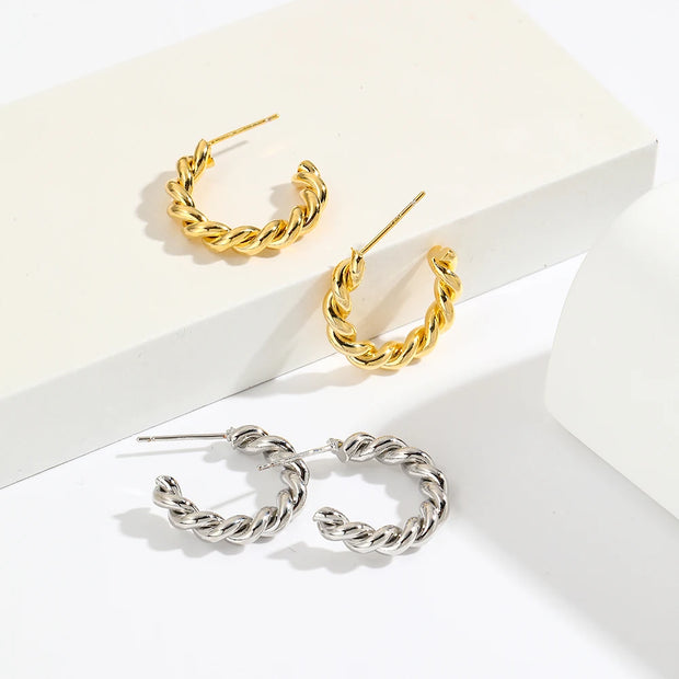 Twisted Hoop Earrings - Beautiful Jewellery