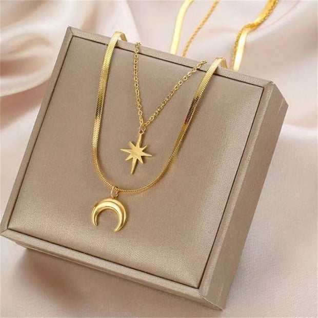 Moon & Stars Necklace - Beautiful Jewellery