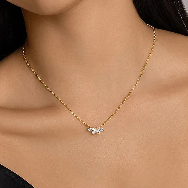 Tiffany Crystal Leaf Pendant - Beautiful Jewellery