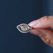 Rainbow Moonstone Eye Ring - Beautiful Jewellery