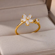 Flower Opal Ring - Beautiful Jewellery