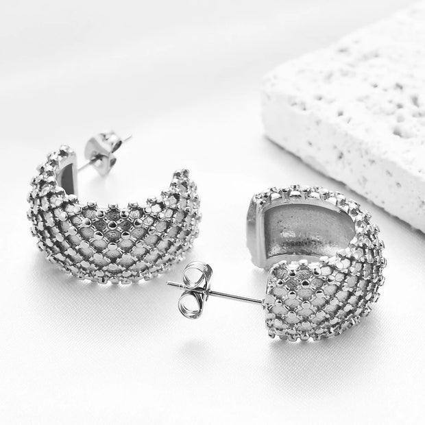 Mesh C Shaped Earrings - Beautiful Jewellery