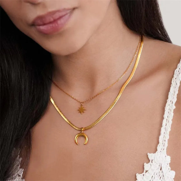 Moon & Stars Necklace - Beautiful Jewellery