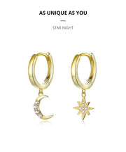 Star - Moon drop Earrings