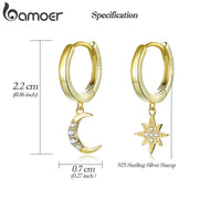 Star - Moon drop Earrings