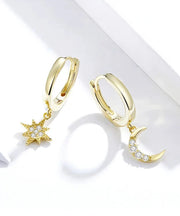 Star - Moon drop Earrings