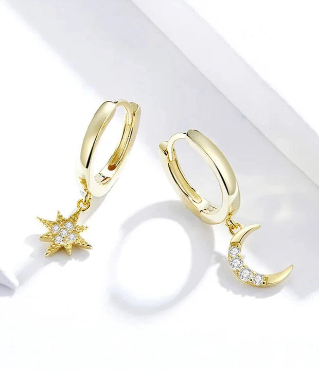 Star - Moon drop Earrings