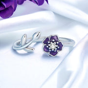 Purple flower ring