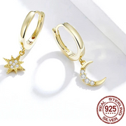 Star - Moon drop Earrings