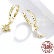 Star - Moon drop Earrings